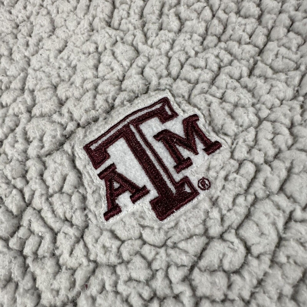 Texas A&M Aggies Mens‎ Small Fleece 1/4 Zip Jacket White Gigem Football - Picture 5 of 8